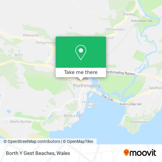 Borth Y Gest Beaches map