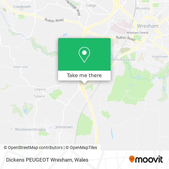 Dickens PEUGEOT Wrexham map