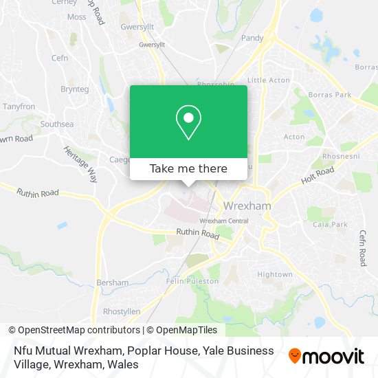 Nfu Mutual Wrexham, Poplar House, Yale Business Village, Wrexham map