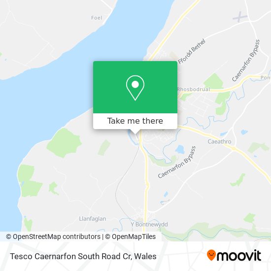 Tesco Caernarfon South Road Cr map