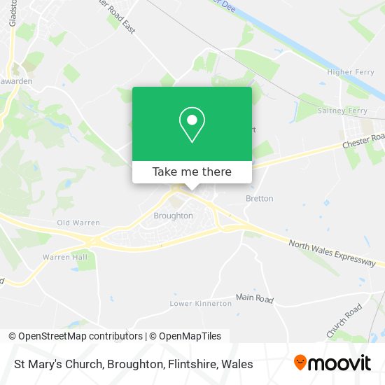 St Mary's Church, Broughton, Flintshire map