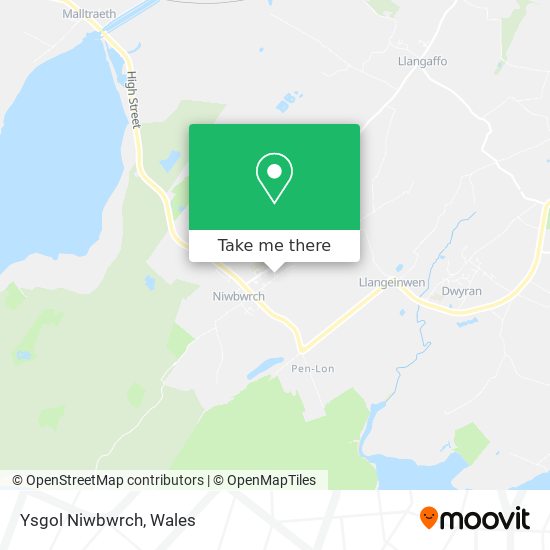 Ysgol Niwbwrch map