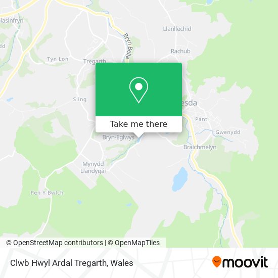 Clwb Hwyl Ardal Tregarth map