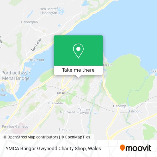 YMCA Bangor Gwynedd Charity Shop map