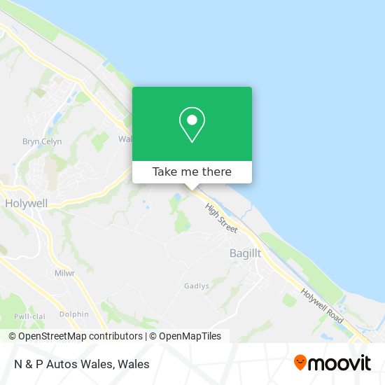 N & P Autos Wales map