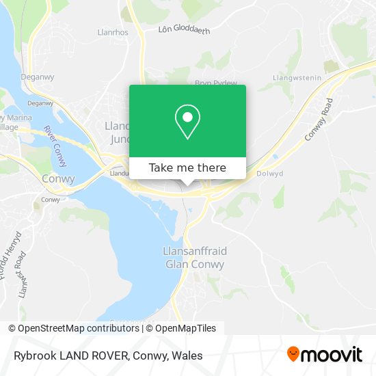 How to get to Rybrook LAND ROVER, Conwy by Bus or Train?