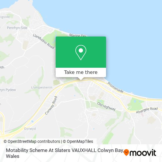 Motability Scheme At Slaters VAUXHALL Colwyn Bay map