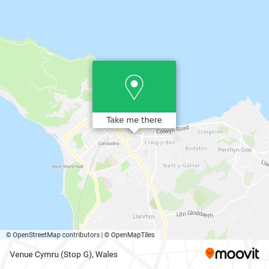 Venue Cymru (Stop G) map