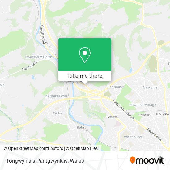 Tongwynlais Pantgwynlais map