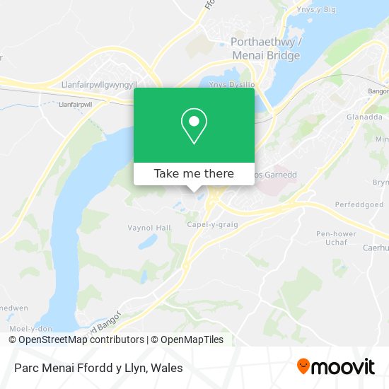 Parc Menai Ffordd y Llyn map