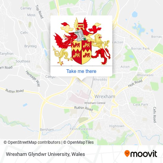 Wrexham Glyndwr University map