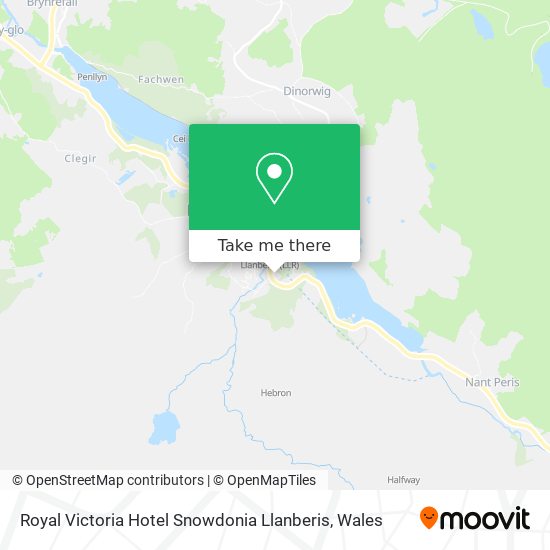 Royal Victoria Hotel Snowdonia Llanberis map