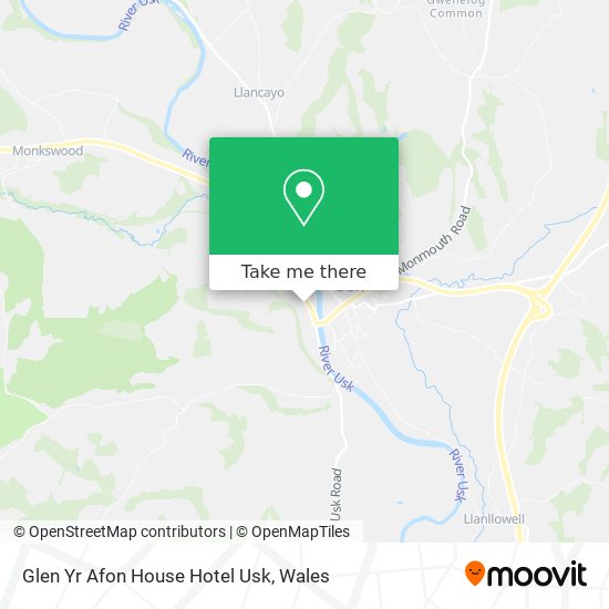 Glen Yr Afon House Hotel Usk map