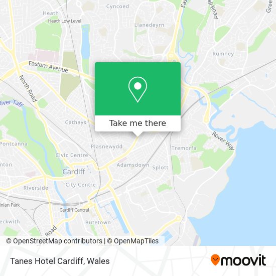 Tanes Hotel Cardiff map