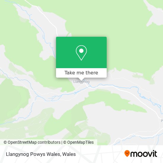 Llangynog Powys Wales map