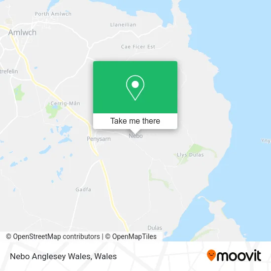 Nebo Anglesey Wales map