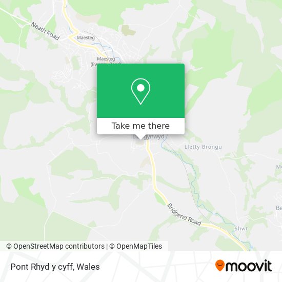 Pont Rhyd y cyff map