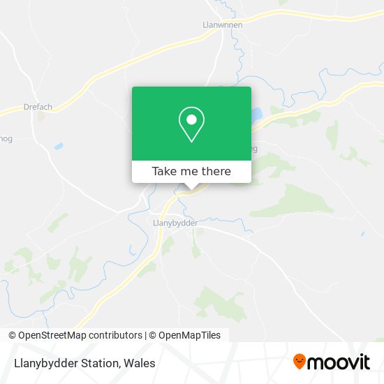 Llanybydder Station map