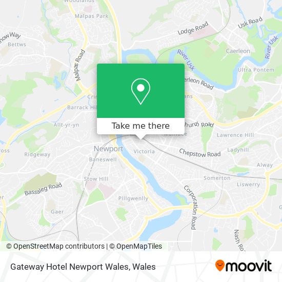 Gateway Hotel Newport Wales map