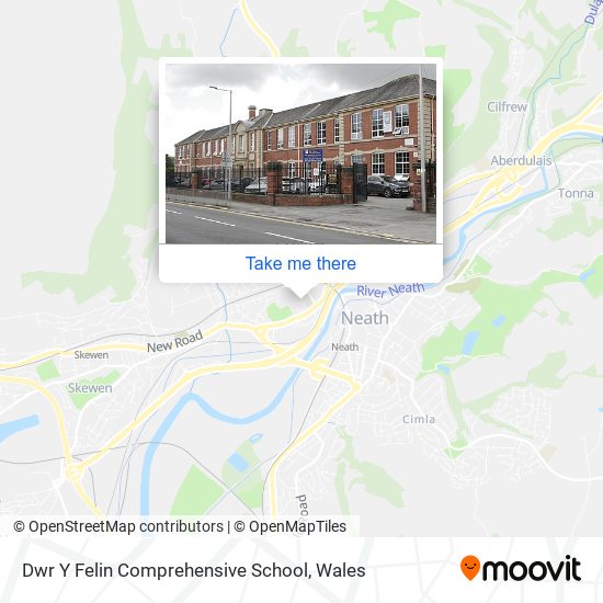 Dwr Y Felin Comprehensive School map