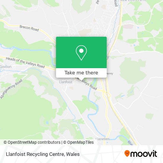 Llanfoist Recycling Centre map