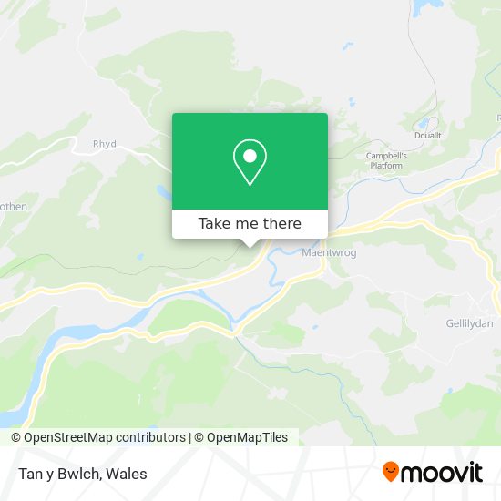 Tan y Bwlch map