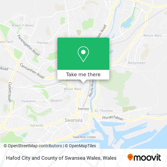 Hafod City and County of Swansea Wales map