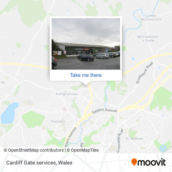 Cardiff Gate services map