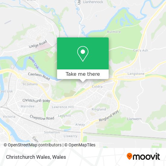 Christchurch Wales map