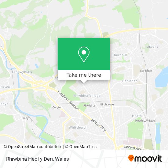 Rhiwbina Heol y Deri map