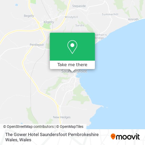 The Gower Hotel Saundersfoot Pembrokeshire Wales map
