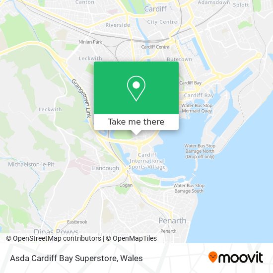 Asda Cardiff Bay Superstore map