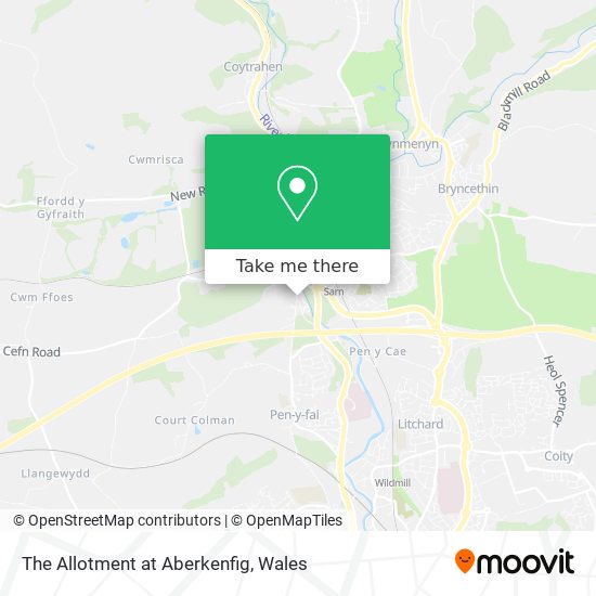 The Allotment at Aberkenfig map
