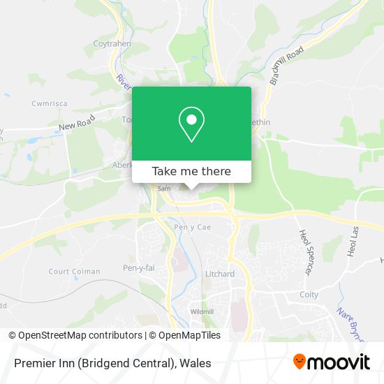 Premier Inn (Bridgend Central) map
