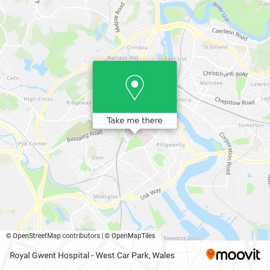 Royal Gwent Hospital - West Car Park map