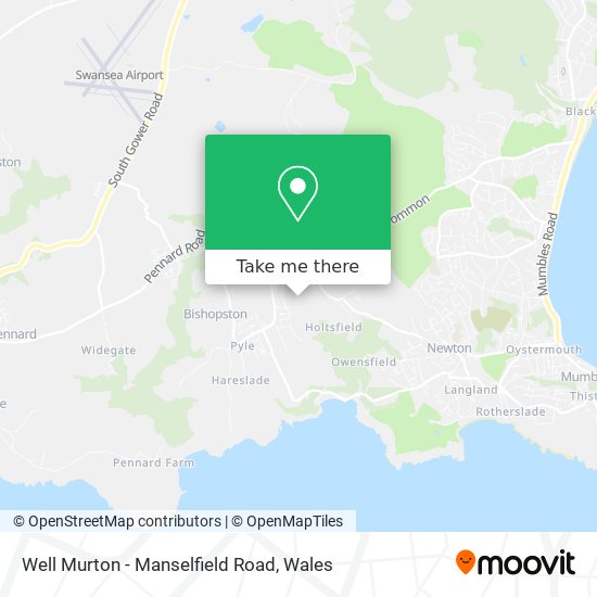 Well Murton - Manselfield Road map