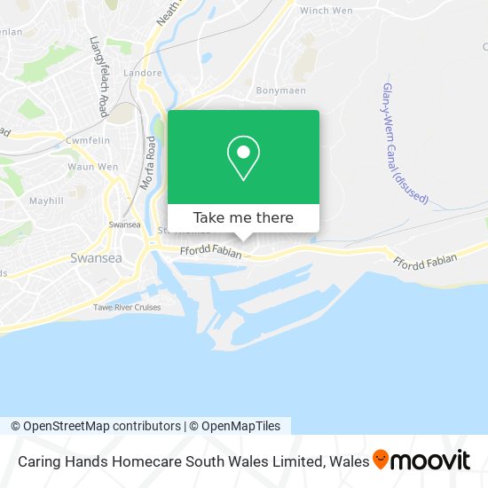 Caring Hands Homecare South Wales Limited map