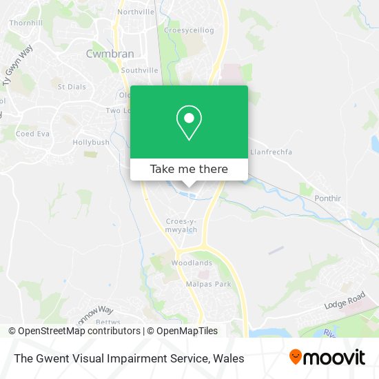 The Gwent Visual Impairment Service map