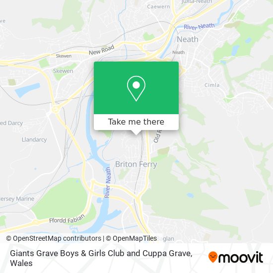 Giants Grave Boys & Girls Club and Cuppa Grave map