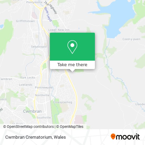 Cwmbran Crematorium map