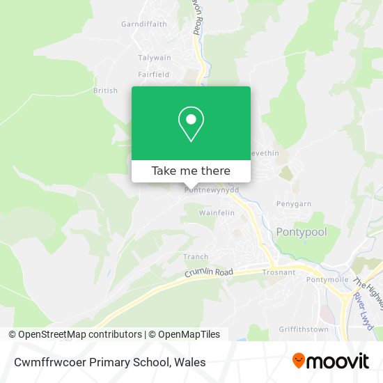 Cwmffrwcoer Primary School map