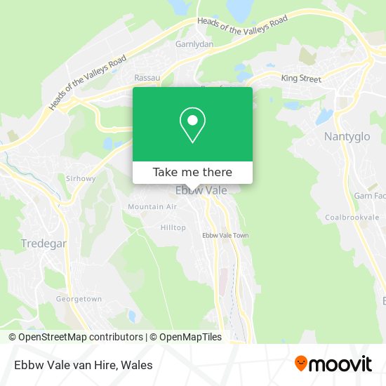 Ebbw Vale van Hire map