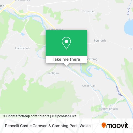 Pencelli Castle Caravan & Camping Park map
