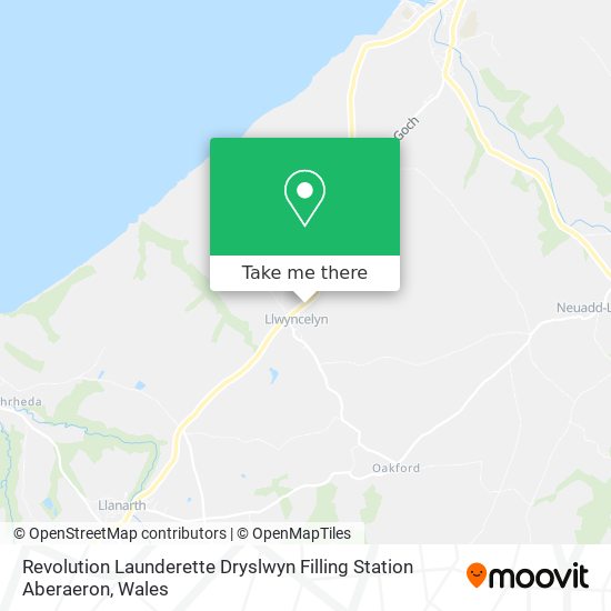 Revolution Launderette Dryslwyn Filling Station Aberaeron map