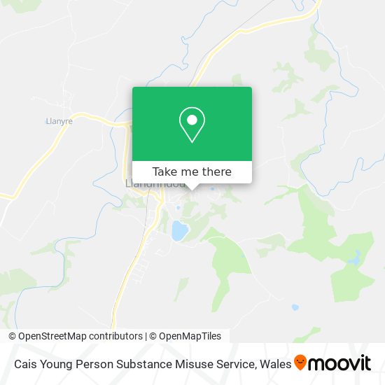 Cais Young Person Substance Misuse Service map