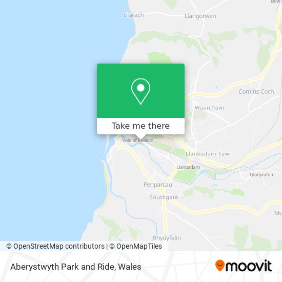 Aberystwyth Park and Ride map