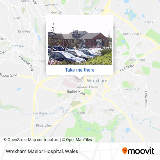 Wrexham Maelor Hospital map