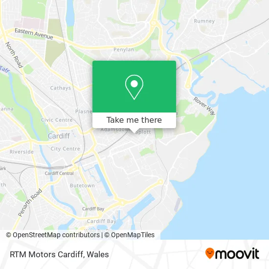 RTM Motors Cardiff map