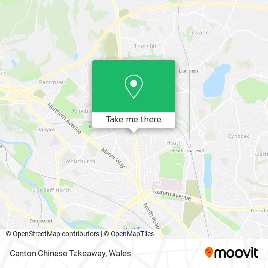 How to get to Canton Chinese Takeaway in Cardiff by Bus or Train?