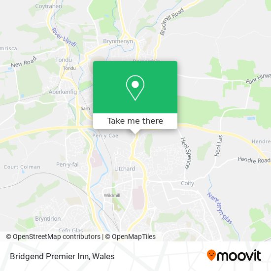 Bridgend Premier Inn map